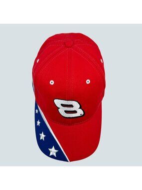 Dale Earnhardt Jr #8 NASCAR Racing Hat USA Flag Adjustable Winners Circle Cap
